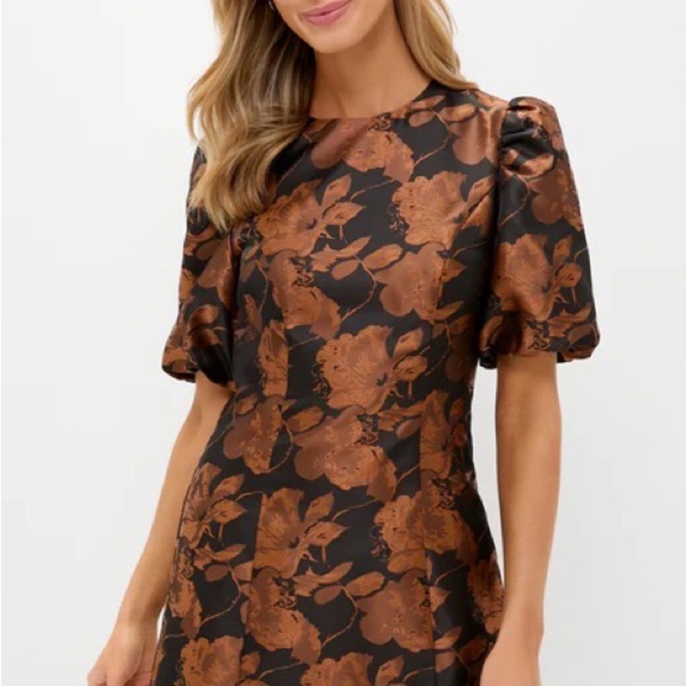 Tuckernuck Black and Brown Floral Mini Dress